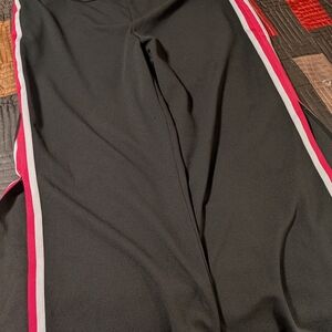 INC International Concepts Black Flare Pants with Red and White Trim